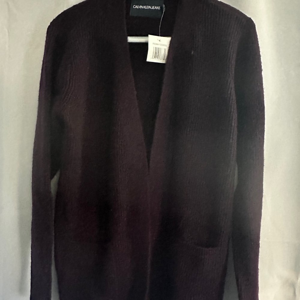 Calvin Klein Wine Color Cardigan Sweater